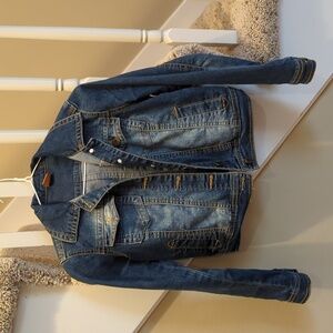 JouJou Girls Blue Denim Jacket, Size Medium